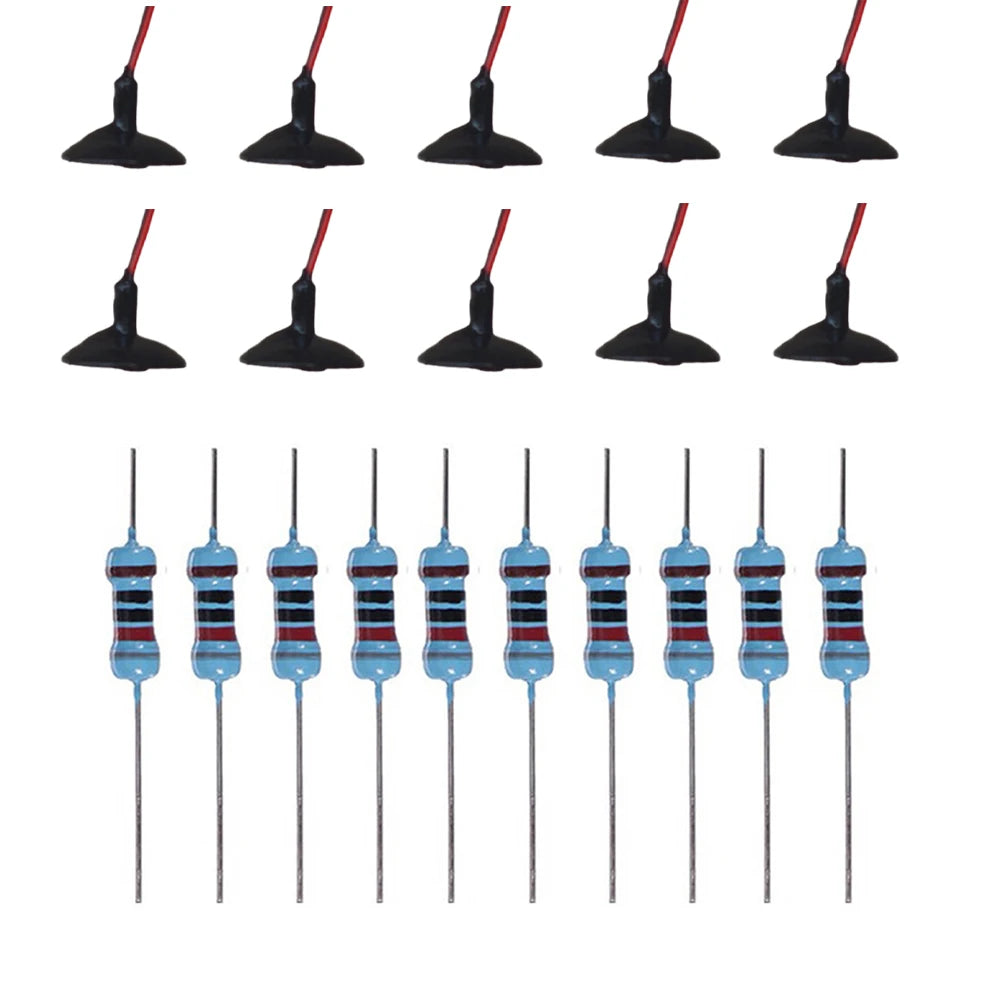 résistances électriques noires bleues câbles multicolores bandes colorées opaques standard