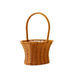 panier tressé marron clair traditionnel empilable utilisation multiple poignées métal décoration intérieure fruits légumes