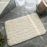 tapis bain antidérapant mousse polyester texture cailloux moderne noir gris