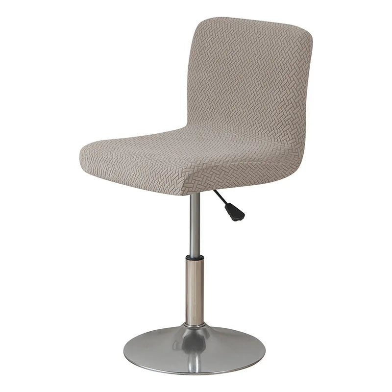 housse chaise haute tissu géométrique gris moderne pied rotatif elastic band