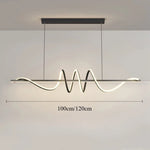 suspension lumineuse moderne spirale noir blanc métal câble 100cm 120cm