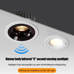Spot lumineux intelligent anti reflet capteur mouvement 3000K 4000K 6000K blanc noir moderne minimaliste