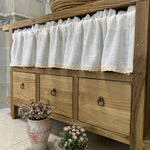 rideaux blanc cassé lin dentelle semi transparent rustique cuisine chambre