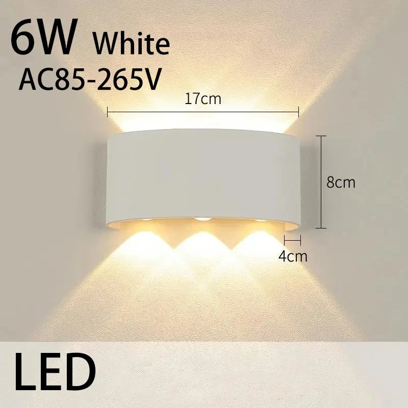 applique murale led noir contemporaine fixée mur 10w ip65 étanche 10 ampoules led