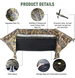 hamac camouflage imperméable moustiquaire sac rangement vert olive pratique sécurité camping adultes