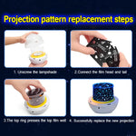 projecteur nuit étoiles lune géométrique blanc bleu jaune moderne veilleuse chambre enfants led diy