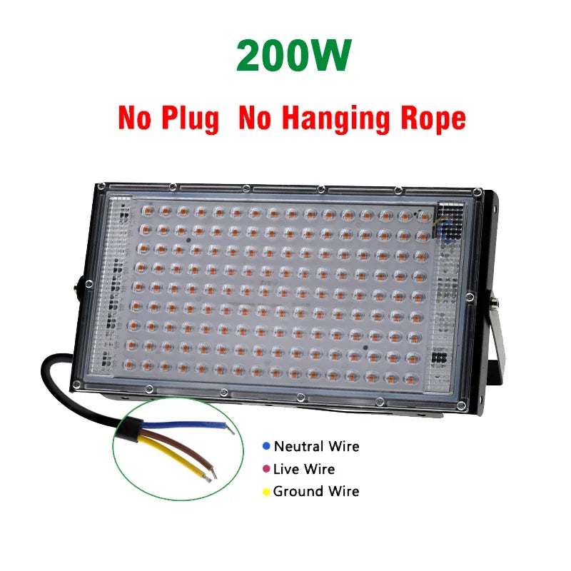 lampe led culture vegetale noire 100w 200w 300w 50w ip65 waterproof moderne tringle