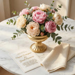 vase métal or blanc relief classique élégant décoration table fleuri