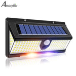 lampe solaire extérieure détecteur mouvement ip65 modes led moderne nickel brossé abs polycarbonate