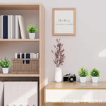 plantes artificielles vertes moderne feuilles uniformes pot blanc intérieur extérieur décoration chambre jardin exposé