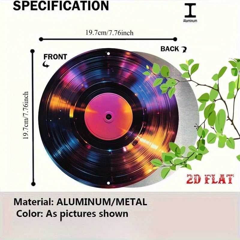 décoration murale disque vinyle rayures concentriques violet orange noir effet irisé moderne sans cadre