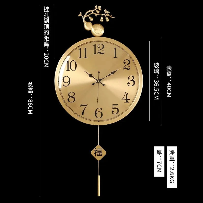 horloge murale moderne ornement floréal chambre salon chinois traditionnel aiguille métal