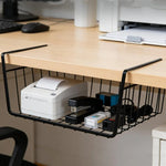 panier suspendu maille métallique argenté noir blanc clips rangement moderne cuisine salon