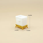 set toilette miniature blanc doré texture marbrée classique porte savon pompe savon accessoire poupée