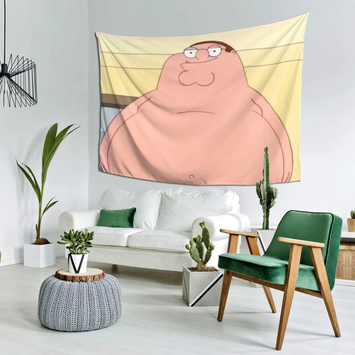 tapisserie murale moderne peter griffin rose clair beige dessin animé chambre salon décoration intérieure