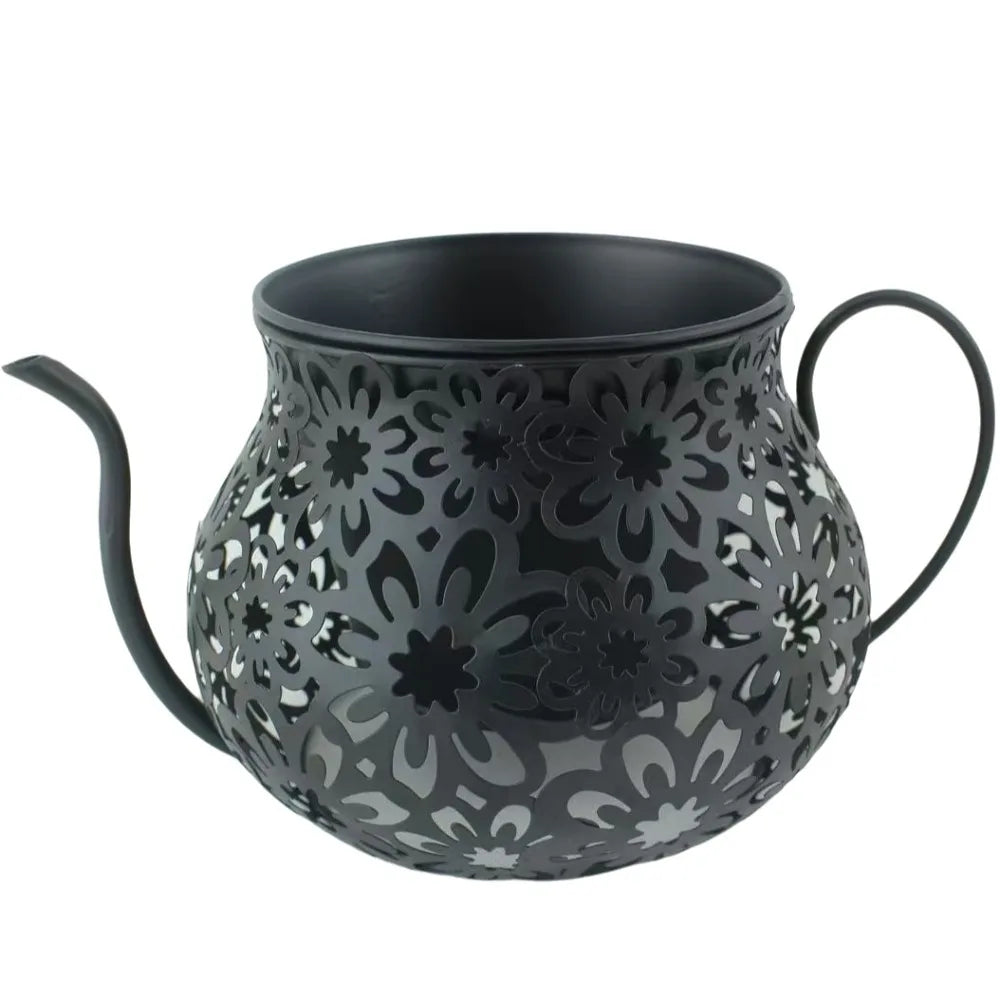Pots fleurs vintage métal rose beige bleu clair vert marron noir fleurs découpées poignées