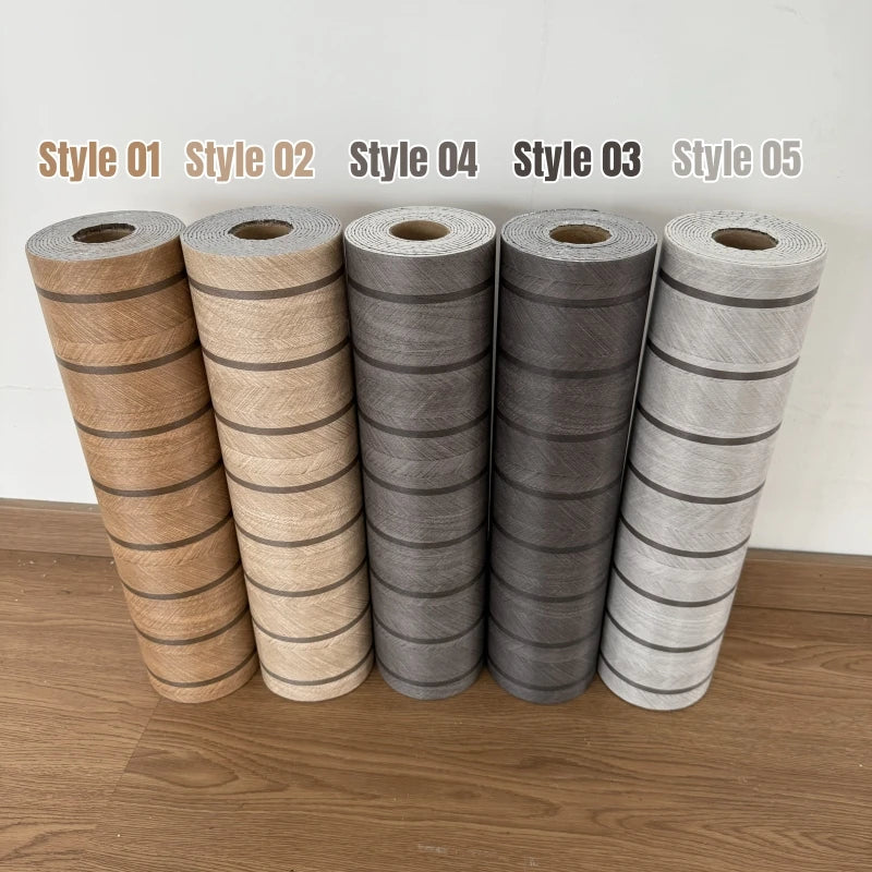 panneau décoratif moderne rayures horizontales adhésif pvc résistant beige clair mur autocollant