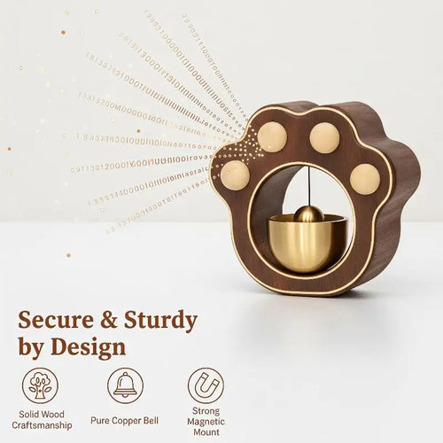 cloche porte forme patte animal dorées bois marron aimant moderne artisanal maison patio