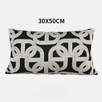 coussins brodés jacquard géométrique moderne marron clair beige nordique polyester face simplecoration voiture