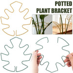Support plante pot or vert feuille stylisée moderne adhésif