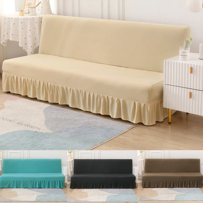 Housse de canapé-lit élastique sans accoudoirs en polyester
