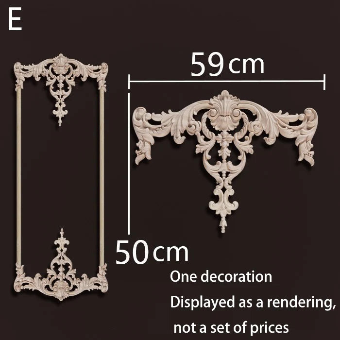 ornement mural bois blanc sculpture baroque fleurs motif classique décoration maison ancien décor