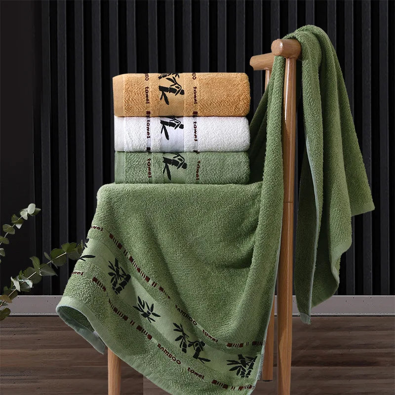 serviettes bain bambou absorption rapide serviettes toilette jaune doré vert blanc moderne