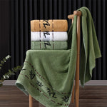 serviettes bain bambou absorption rapide serviettes toilette jaune doré vert blanc moderne