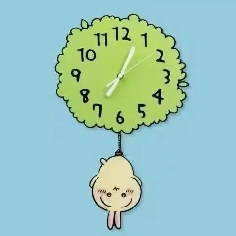 horloge murale acrylique motif feuille moderne sans pendule my melody chiikawa usagi verte