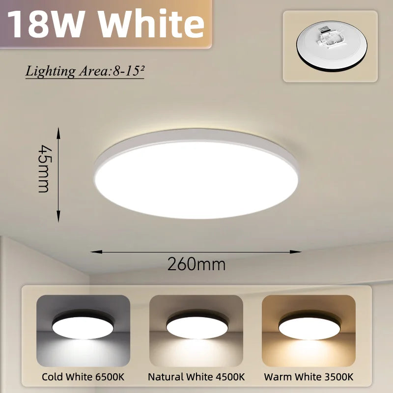 plafonnier led moderne blanc ip65 waterproof éclairage quotidien minimaliste fixations 220v
