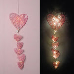 guirlande lumineuse coeurs étoiles feuilles blanche rose rouge décorative artisanale chambre anniversaire
