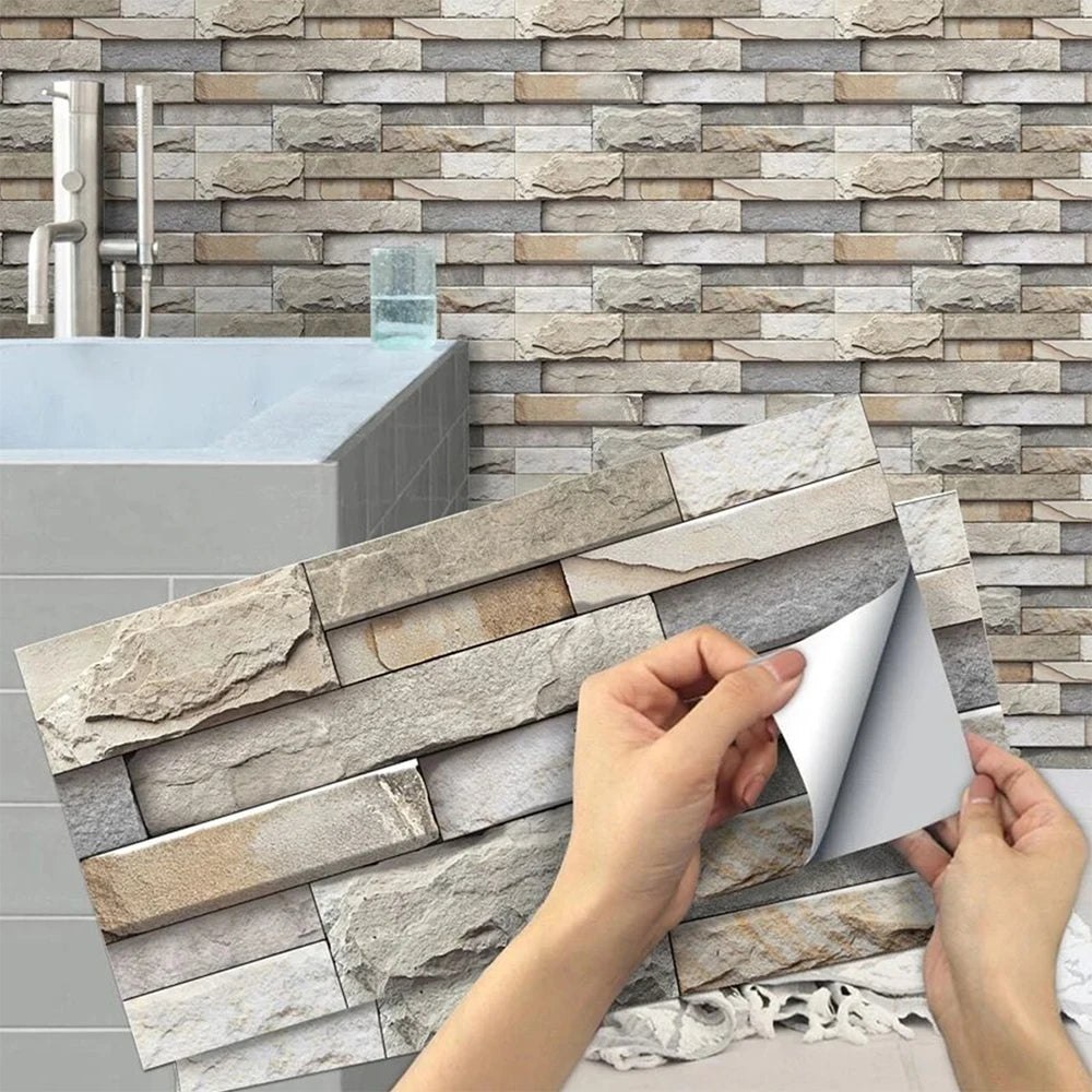 panneaux decoratifs mur gris beige blanc aspect pierre naturelle adhesifs modernes rustiques pieces 28cm