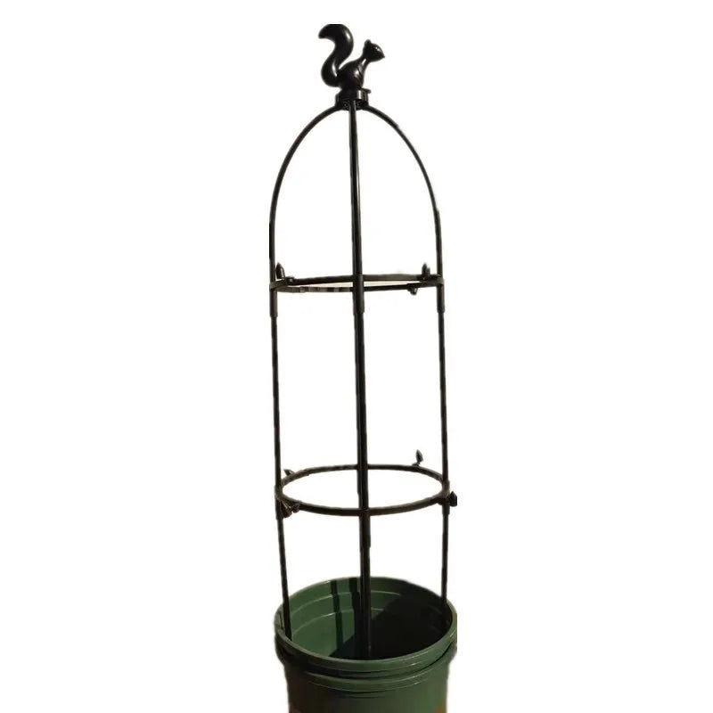 cage plante classique vert foncé rondes verticales plante artificielle rose blanc jardin decoration