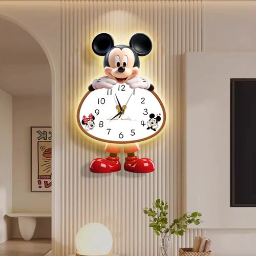Horloge murale LED design Mickey noire style nordique