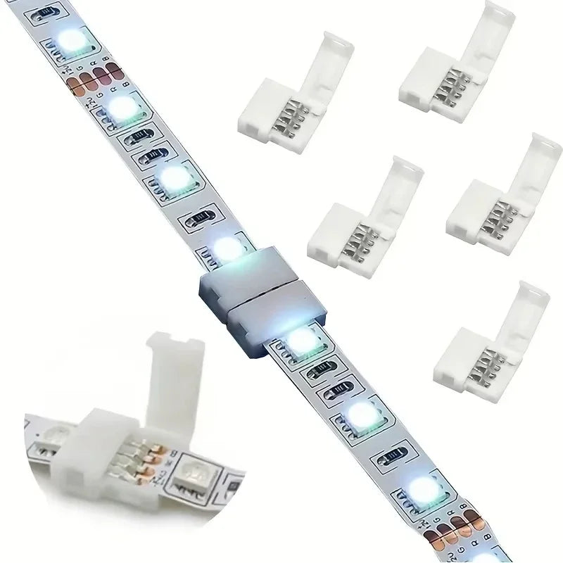 ruban led flexible blanc moderne clips fixation 10mm basse tension 3528 5050 rgb