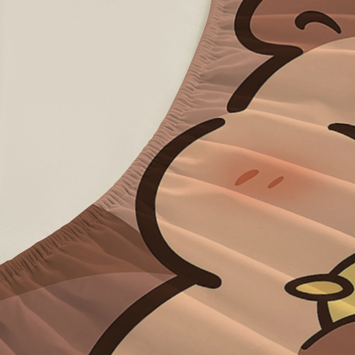 drap housse capybara ours mignon dessin animé marron clair lit twin full queen king