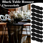 table chemin moderne élégante crêpe plissée noir polyester maison 90x180cm 90x300cm
