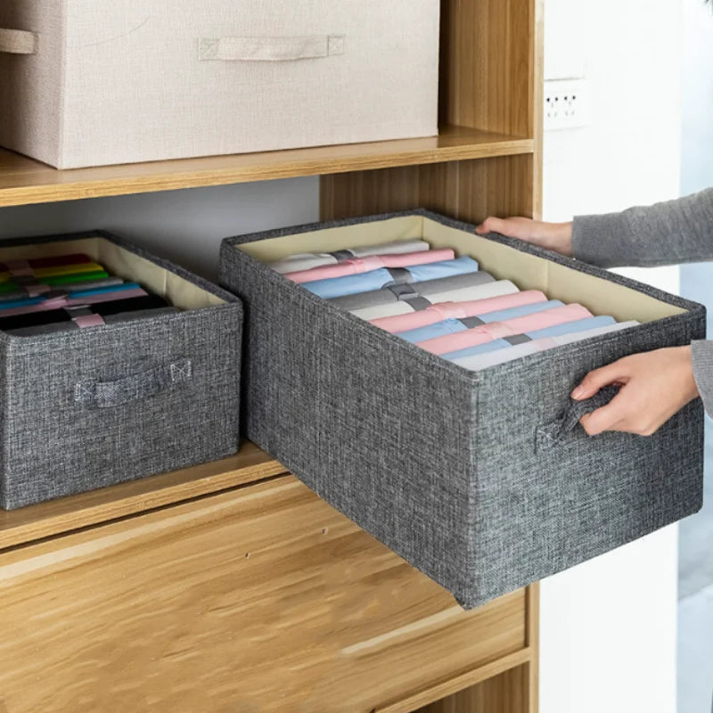 Comparaison des tailles de boîtes de rangement pliables en couleurs assorties
