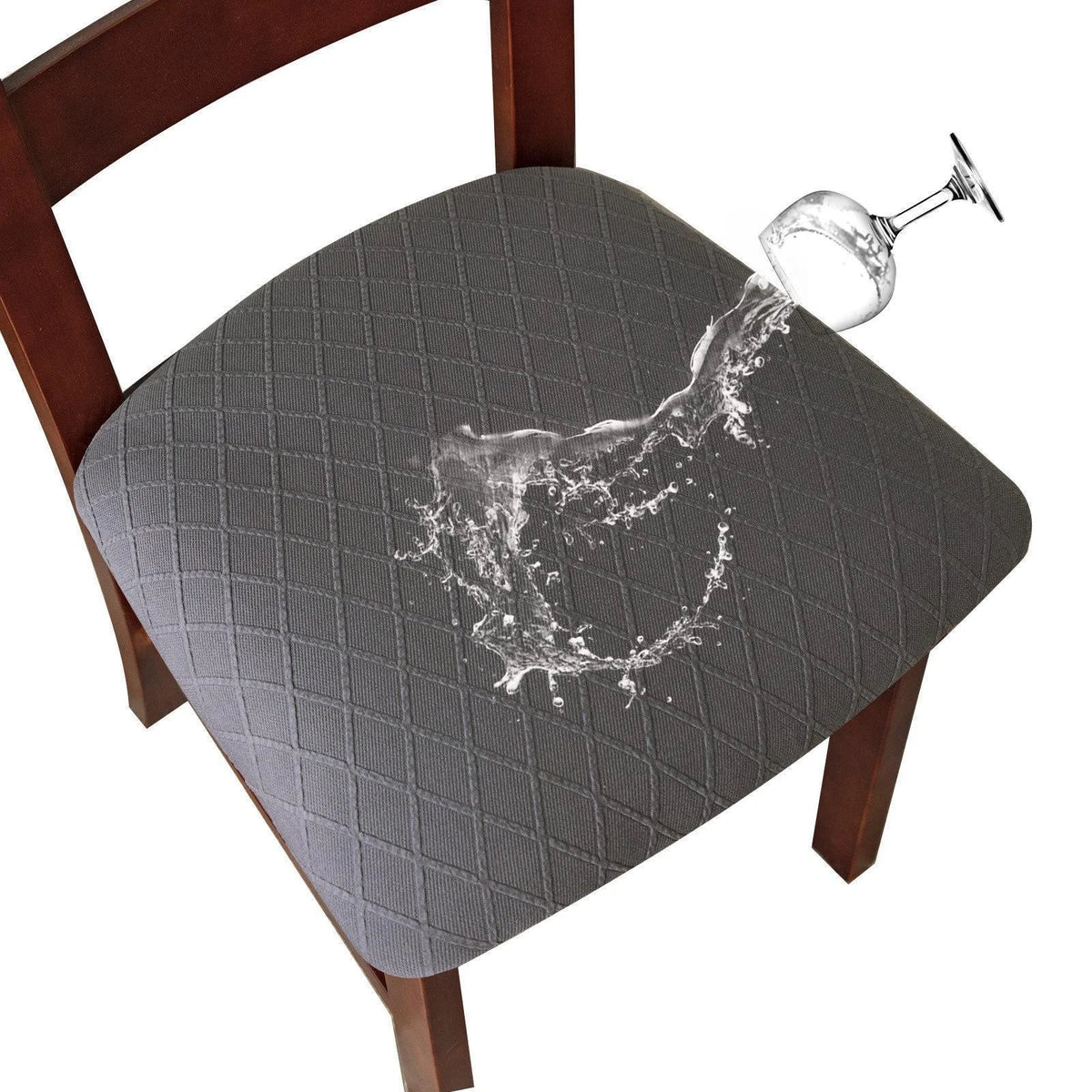 housse chaise imperméable amovible lavable polyester motif carreaux gris noir rouge marron moderne