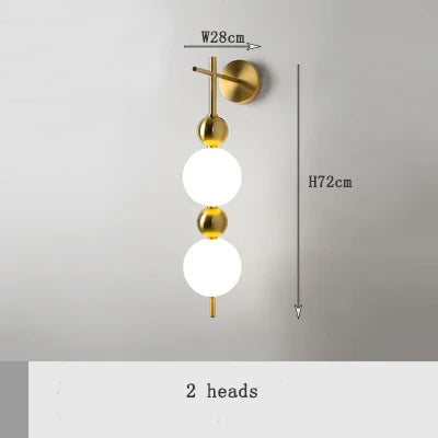 lampe murale or blanc sphères translucides moderne minimaliste led cuisine chambre coucher étude entrée