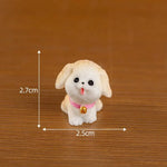 ornement jardin chien figurine résine mignonne cartoon blanc gris Jaune