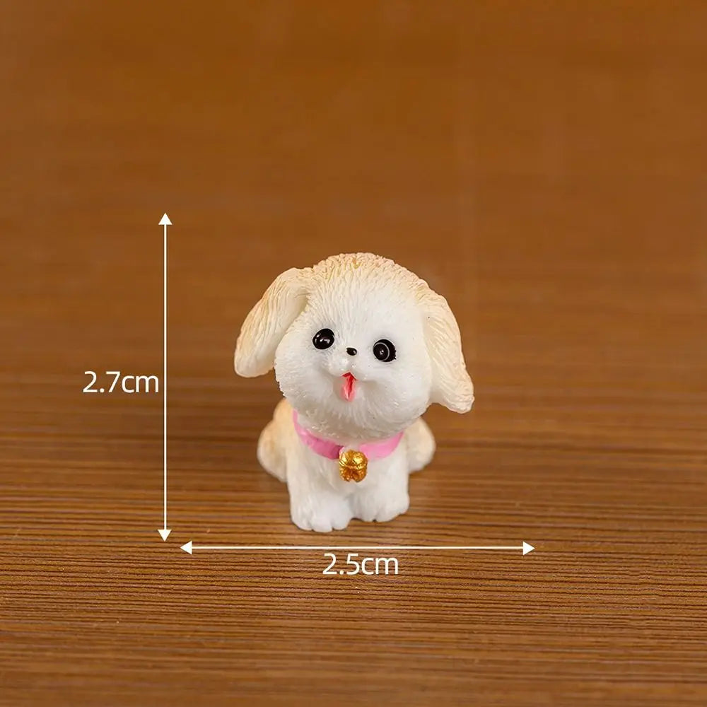 ornement jardin chien figurine résine mignonne cartoon blanc gris Jaune