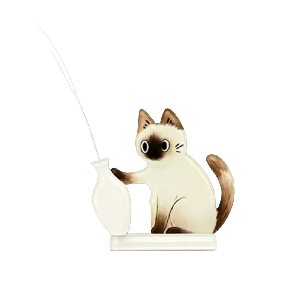 aimants chats dessin animé chat blanc noir orange vase assis tenancient vase