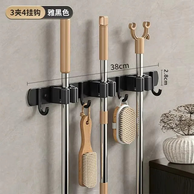 porte balais moderne acier inoxydable rangement salle bain brosse torchon accessoires nettoyage multifonctionnels