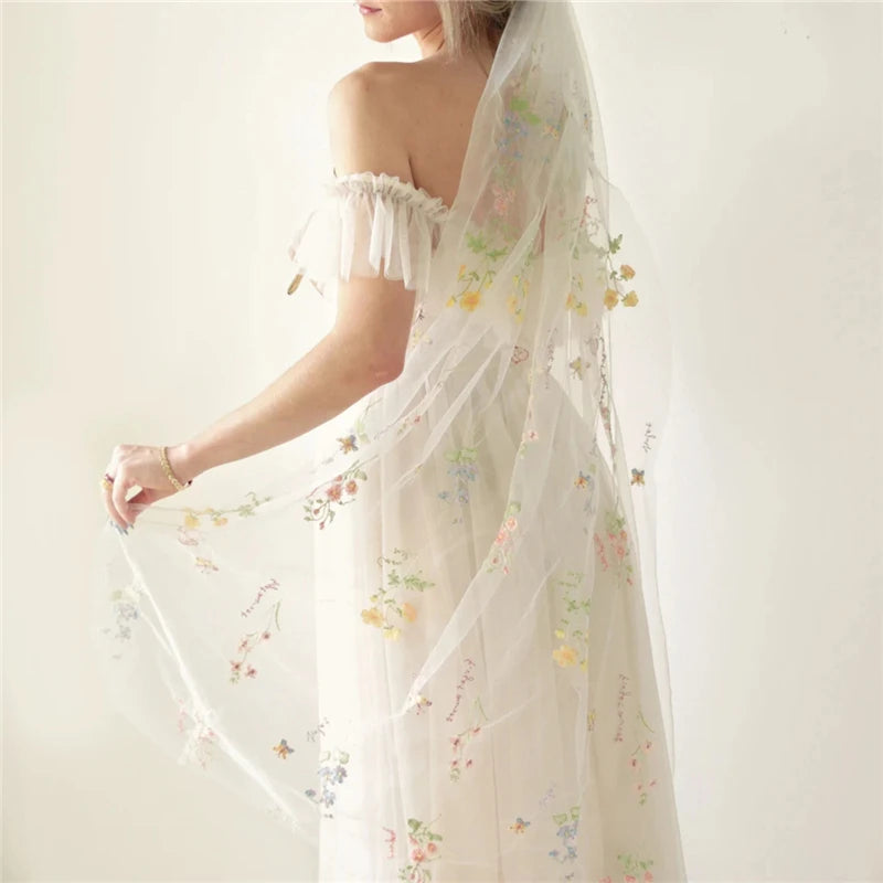 voile mariée blanc fleurs colorées transparent classique romantique erotique erotique erotique erotique salopes salopes