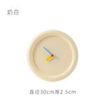 horloge murale moderne miniaiguilles couleurs jaune rouge bleu rond simple