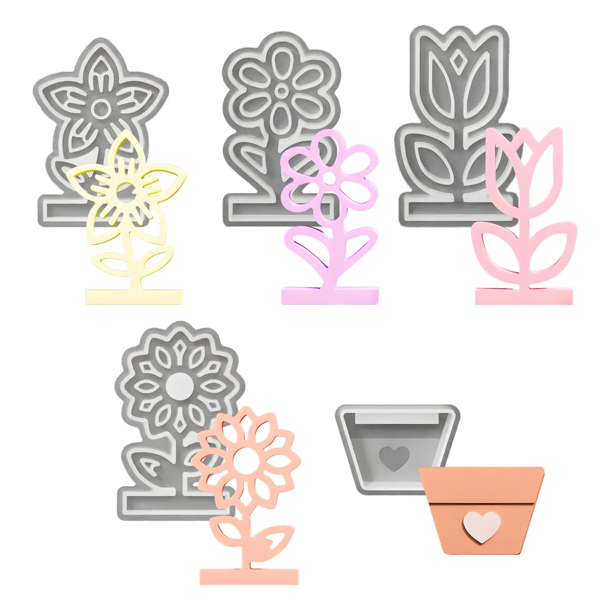 porte livres fleurs forme moderne silicone couleur jaune rose orange minimaliste adhésif