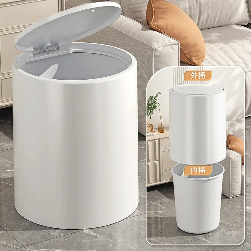 poubelle salle bain anti odeur pédale rose blanche moderne minimaliste plastique respectueux environnement