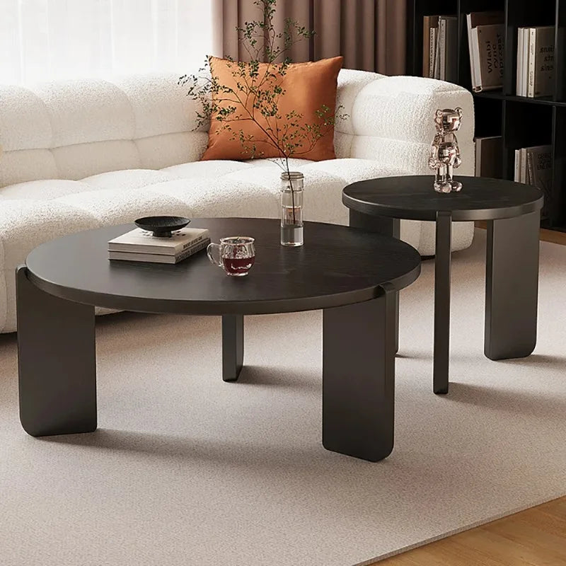 table basse moderne bois noir minimaliste salon 70cm large 38cm haut