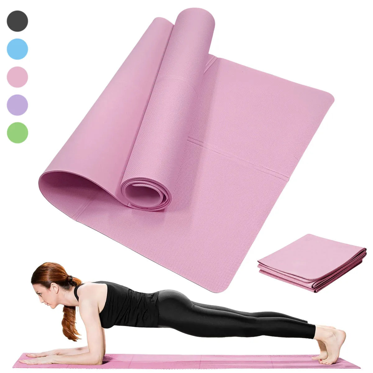 tapis yoga anti dérapant 4mm rose clair moderne fitness yoga chez soi